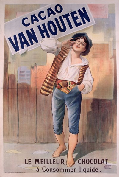 Poster pubblicitario del cacao Van Houten da French School