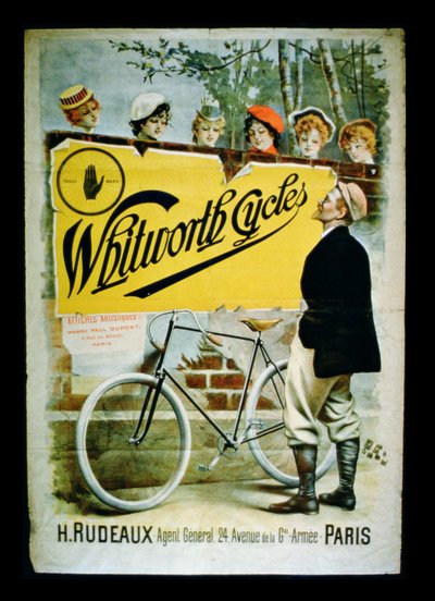 Poster pubblicitario per Whitworth Cycles, Parigi da French School