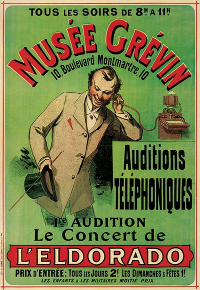 Poster pubblicitario di un concerto al Museo Grevin di Parigi da French School