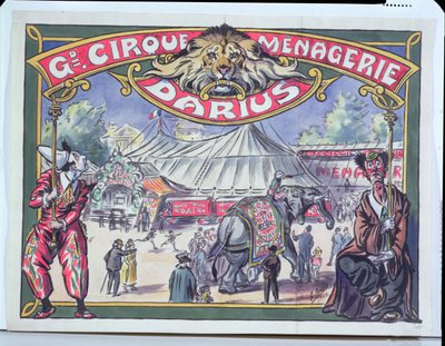 Poster pubblicitario per il Grand Cirque Menagerie Darius, 1924 da French School