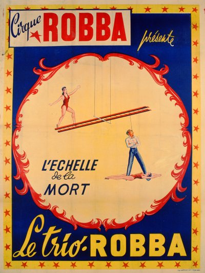 Poster pubblicitario per la Scala della Morte al Cirque Robba da French School
