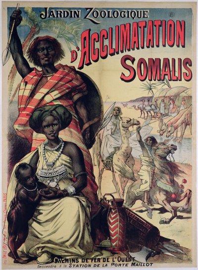 Poster pubblicitario per il parco somalo al Jardin Zoologique, Parigi da French School
