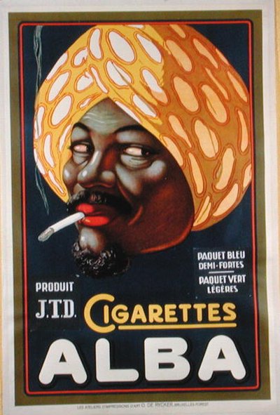 Poster pubblicitario del marchio di sigarette, Alba da French School