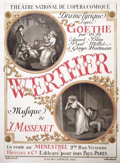Poster per Werther di Jules Massenet (1842-1912) al Théâtre National de l