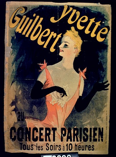 Poster per Yvette Guilbert Concerto Parigino da French School
