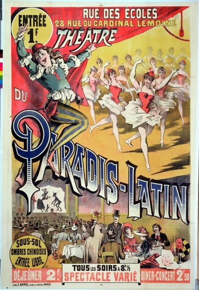 Poster per il Théâtre du Paradis Latin, c.1880-90 da French School