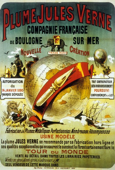 Poster per promuovere PLume di Jules Verne da French School