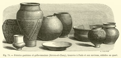 Ceramiche galliche e gallo-romane, Sèvres e Cluny, trovate a Parigi e dintorni, ridotte a un quarto da French School