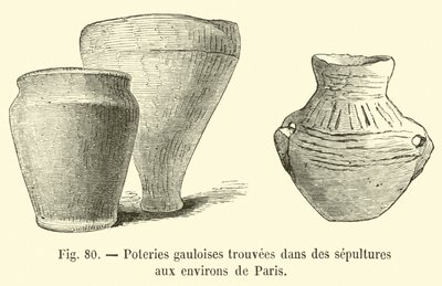 Ceramiche galliche trovate in sepolture nei dintorni di Parigi da French School