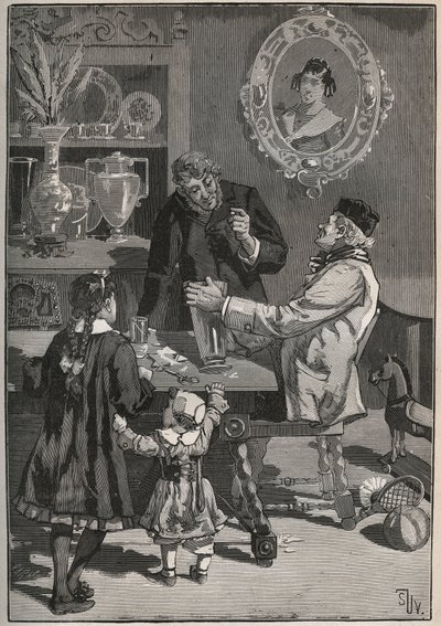 Potichomy, un processo del XIX secolo per imitare i vasi di porcellana dalla Cina e dal Giappone. Incisione del 1880 in 