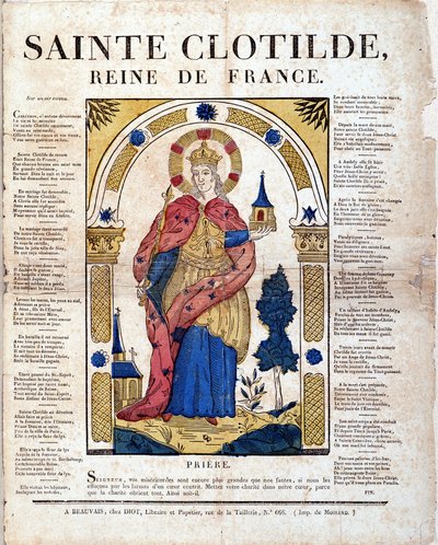 Preghiera a Santa Clotilde - immagine di Epinal da French School