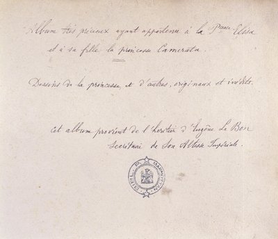 Album prezioso appartenuto alla Principessa Elisa e sua figlia Camerata da French School