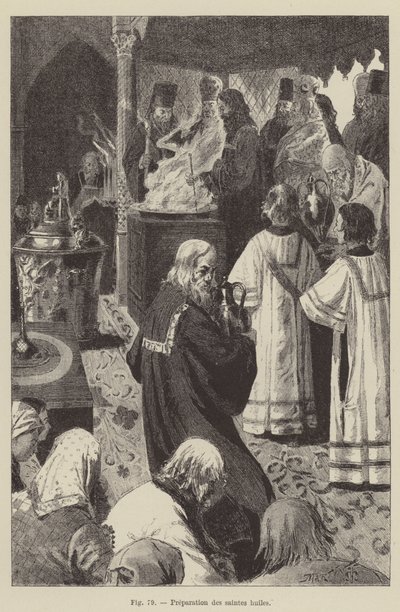 Preparazione degli oli santi da French School