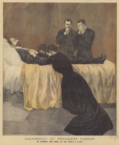 Il presidente Carnot sul letto di morte a Lione da French School