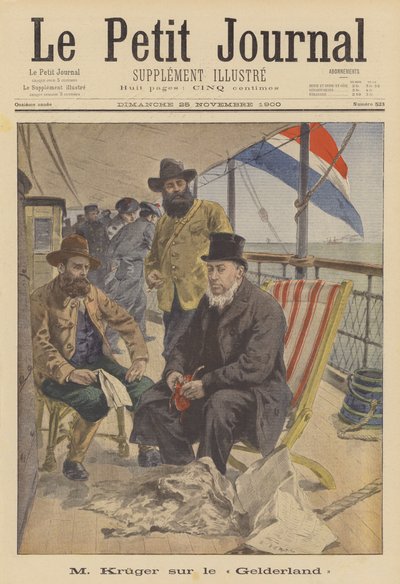 Il presidente Kruger del Transvaal in esilio a bordo della nave olandese Gelderland da French School