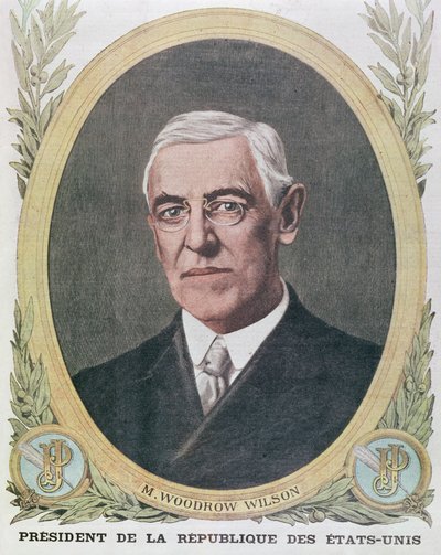Presidente Woodrow Wilson, illustrazione da Le Petit Journal 1917 da French School