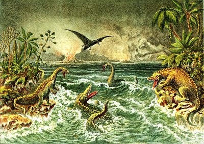 Mondo primitivo (con dinosauri) - Periodo secondario della preistoria da French School