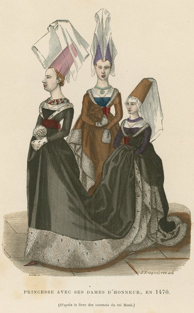 Principessa con le sue dame di compagnia, 1470 da French School