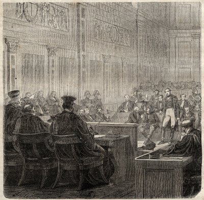 Processo presso la Corte Reale di Poitiers del Generale Jean Baptiste Breton detto Berton (1769-1822) nel 1822 da French School