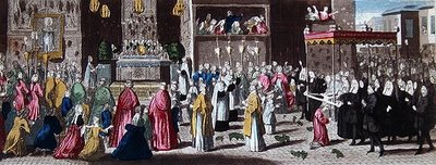 Processione durante la Fete-Dieu a Parigi da French School