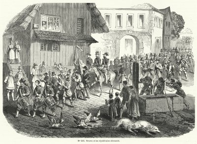 Processione di Gustav Struve e repubblicani tedeschi, Rivoluzione del 1848 da French School