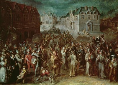 Processione della Santa Lega nel 1590 da French School