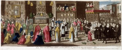 Processione del Santissimo Sacramento nel giorno della Festa-Dieu, Parigi, ca. 1715 da French School