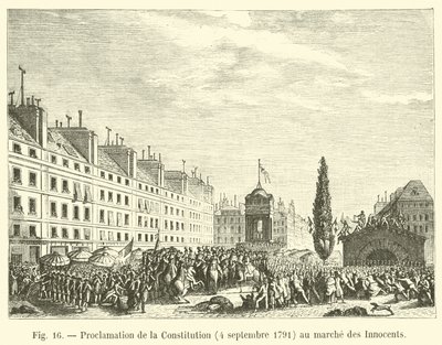 Proclamazione della Costituzione, 4 settembre 1791, al mercato degli Innocenti da French School