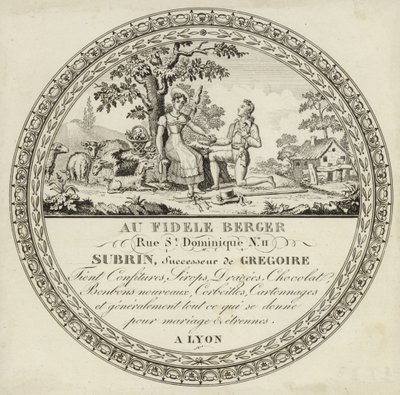 Etichetta del prodotto per una confetteria francese da French School