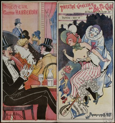 Programma per il concerto del caffè Ba-Ta-Clan, c.1905 da French School