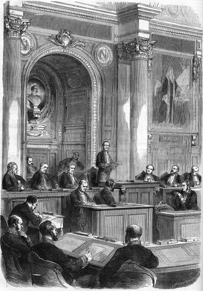 Prosper de Chasseloup-Laubat (1805-1873) assume le sue funzioni di presidente del consiglio di Stato nella grande sala del palazzo del Quai d