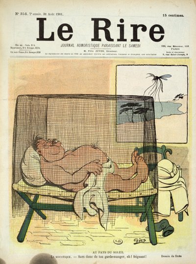 Protezione dalle zanzare nelle colonie, da Le Rire, 31 agosto 1901 da French School