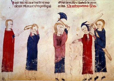 Punizione: tortura dei colpevoli. Miniatura dal manoscritto 
