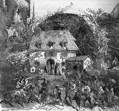Turisti pirenaici in pellegrinaggio a Lourdes, Alti Pirenei (65) da French School