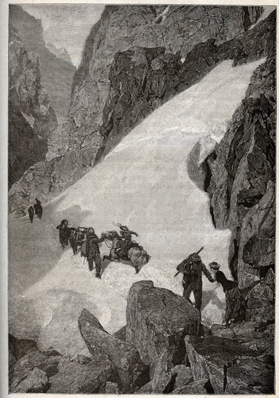 Pirenei - ascensione del Pic du Midi. Incisione in 