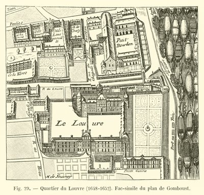 Quartiere del Louvre, 1648-1652, Fac-simile del piano di Gomboust da French School