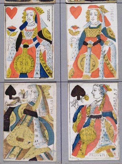 Regina di Picche e Regina di Cuori, carte da gioco, XVII - XVIII secolo da French School
