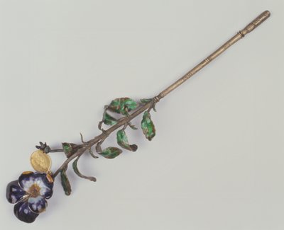 Portapenne con viola del pensiero, 1862 (argento e smalto) da French School