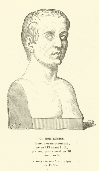 Quinto Ortensio, politico e oratore romano (incisione) da French School