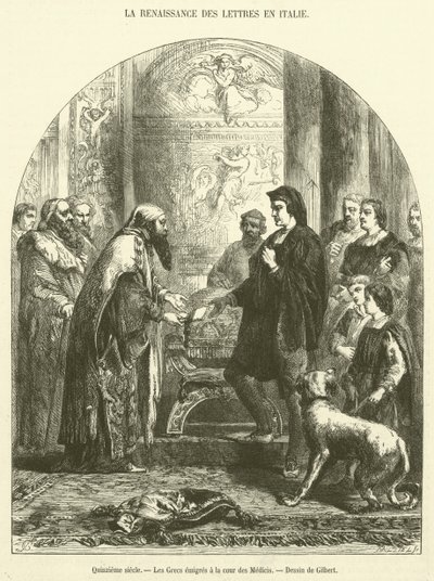 Quindicesimo secolo, i Greci emigrati alla corte dei Medici da French School