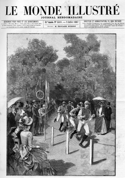 Corsa del Racing Club al Bois de Boulogne nel 1887. da French School
