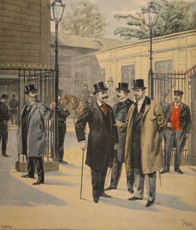 Rientro alla Chambre des Deputes: Tre fantasmi, illustrazione da Le Petit Journal: Supplement illustre, 5 giugno 1898 da French School