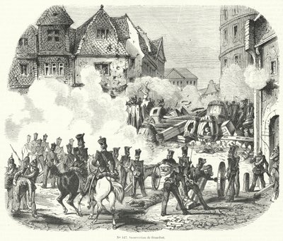 Ribellione a Francoforte, Germania, settembre 1848 da French School