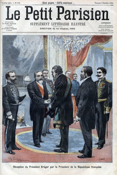 Ricevimento del Presidente Paul Kruger (1825-1904), Presidente della Repubblica del Transvaal da parte del Presidente della Repubblica Francese Emile Loubet al Palazzo dell