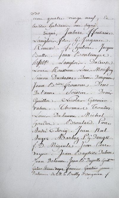 Registro dei reclami della parrocchia di Taverny, pagina 330 con firme, aprile 1789 da French School