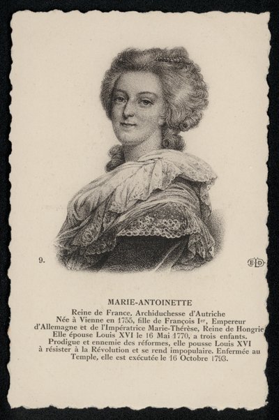Regina Maria Antonietta (litografia) da French School