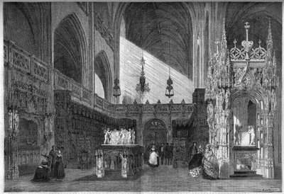 Architettura religiosa: vista del coro della chiesa (1513-1532) di Brou, Ain (01) da French School