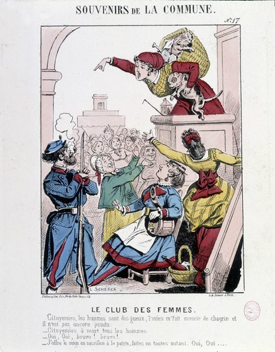 Ricordo della Comune: il Club delle Donne - Caricatura, Musee Carnavalet da French School