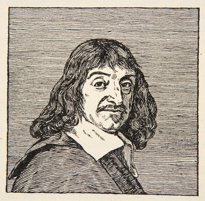 René Descartes, copia di Boris Mestchersky, illustrazione da Histoire de la Nation Francaise, Sciences, Volumi I & II, di Gabriel Hanotaux, 1924 da French School