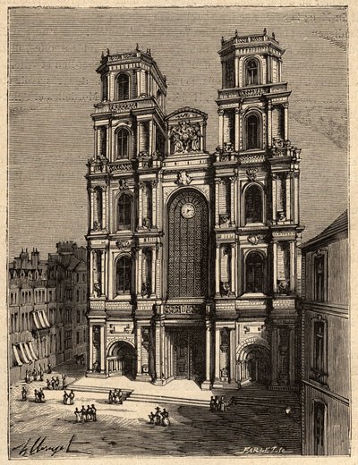 Rennes - La Cattedrale di San Pietro - incisione in 